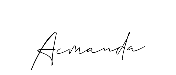 How to make Acmanda name signature. Use Allison_Script style for creating short signs online. This is the latest handwritten sign. Acmanda signature style 2 images and pictures png