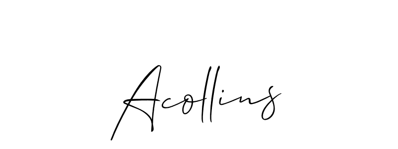 How to make Acollins name signature. Use Allison_Script style for creating short signs online. This is the latest handwritten sign. Acollins signature style 2 images and pictures png