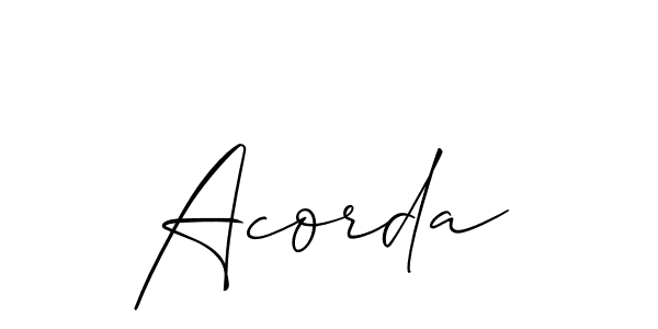 Make a beautiful signature design for name Acorda. With this signature (Allison_Script) style, you can create a handwritten signature for free. Acorda signature style 2 images and pictures png