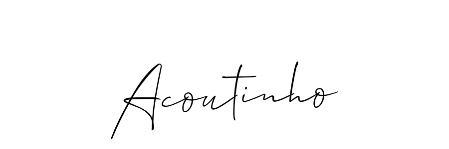 It looks lik you need a new signature style for name Acoutinho. Design unique handwritten (Allison_Script) signature with our free signature maker in just a few clicks. Acoutinho signature style 2 images and pictures png