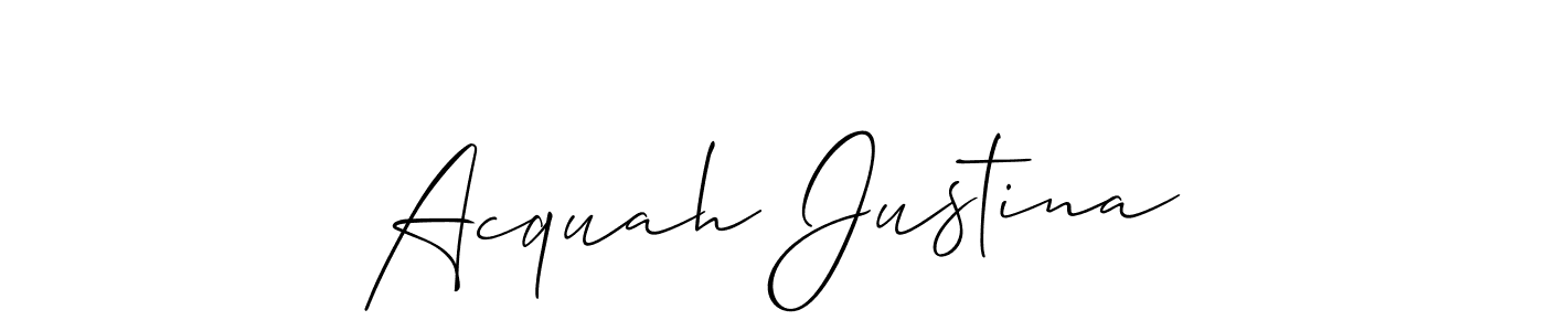 Design your own signature with our free online signature maker. With this signature software, you can create a handwritten (Allison_Script) signature for name Acquah Justina. Acquah Justina signature style 2 images and pictures png