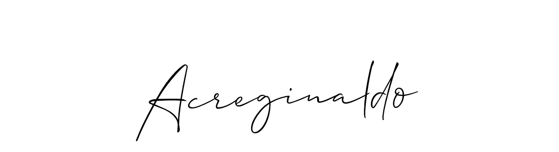 Use a signature maker to create a handwritten signature online. With this signature software, you can design (Allison_Script) your own signature for name Acreginaldo. Acreginaldo signature style 2 images and pictures png