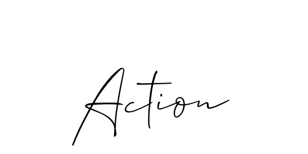 How to make Action signature? Allison_Script is a professional autograph style. Create handwritten signature for Action name. Action signature style 2 images and pictures png