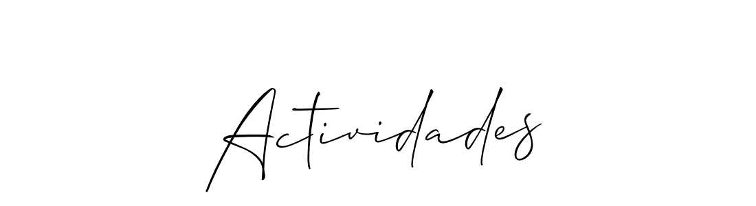 Also we have Actividades name is the best signature style. Create professional handwritten signature collection using Allison_Script autograph style. Actividades signature style 2 images and pictures png