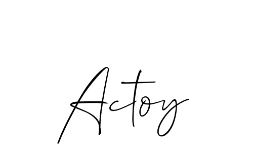 Use a signature maker to create a handwritten signature online. With this signature software, you can design (Allison_Script) your own signature for name Actoy. Actoy signature style 2 images and pictures png