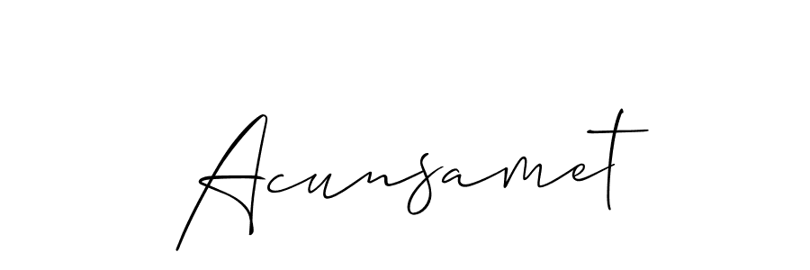 Allison_Script is a professional signature style that is perfect for those who want to add a touch of class to their signature. It is also a great choice for those who want to make their signature more unique. Get Acunsamet name to fancy signature for free. Acunsamet signature style 2 images and pictures png
