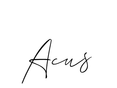 Design your own signature with our free online signature maker. With this signature software, you can create a handwritten (Allison_Script) signature for name Acus. Acus signature style 2 images and pictures png