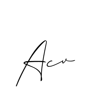 The best way (Allison_Script) to make a short signature is to pick only two or three words in your name. The name Acv include a total of six letters. For converting this name. Acv signature style 2 images and pictures png