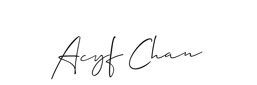 Design your own signature with our free online signature maker. With this signature software, you can create a handwritten (Allison_Script) signature for name Acyf Chan. Acyf Chan signature style 2 images and pictures png
