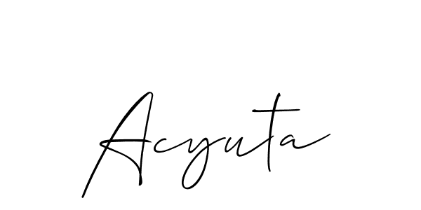 Acyuta stylish signature style. Best Handwritten Sign (Allison_Script) for my name. Handwritten Signature Collection Ideas for my name Acyuta. Acyuta signature style 2 images and pictures png