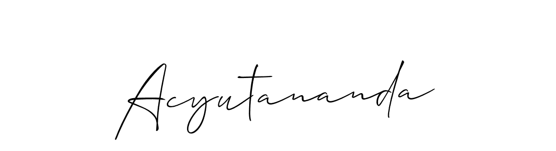 How to make Acyutananda name signature. Use Allison_Script style for creating short signs online. This is the latest handwritten sign. Acyutananda signature style 2 images and pictures png