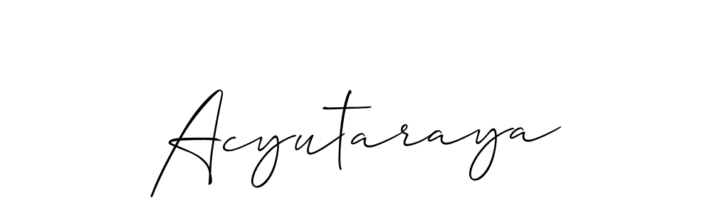 Similarly Allison_Script is the best handwritten signature design. Signature creator online .You can use it as an online autograph creator for name Acyutaraya. Acyutaraya signature style 2 images and pictures png