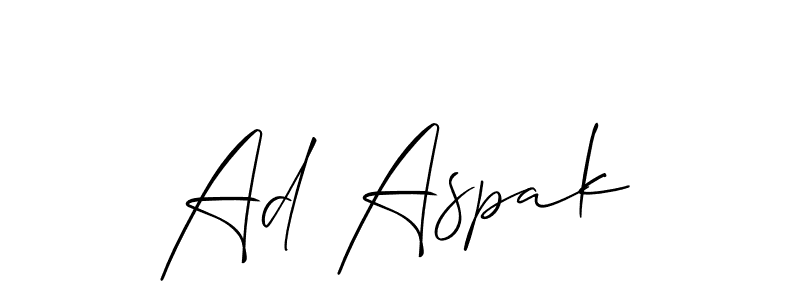 Design your own signature with our free online signature maker. With this signature software, you can create a handwritten (Allison_Script) signature for name Ad Aspak. Ad Aspak signature style 2 images and pictures png