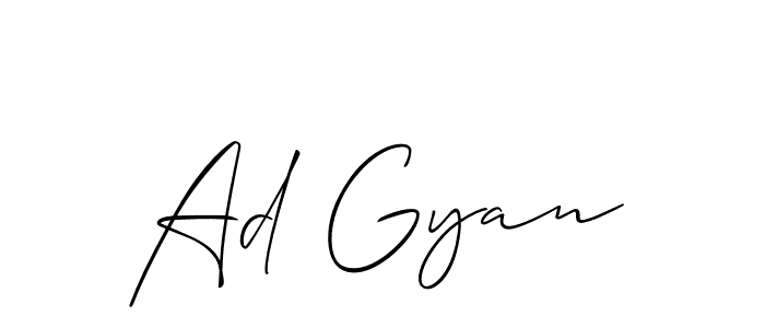 Also we have Ad Gyan name is the best signature style. Create professional handwritten signature collection using Allison_Script autograph style. Ad Gyan signature style 2 images and pictures png