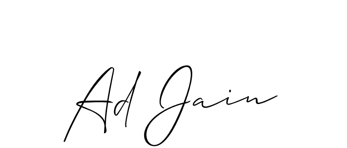You should practise on your own different ways (Allison_Script) to write your name (Ad Jain) in signature. don't let someone else do it for you. Ad Jain signature style 2 images and pictures png