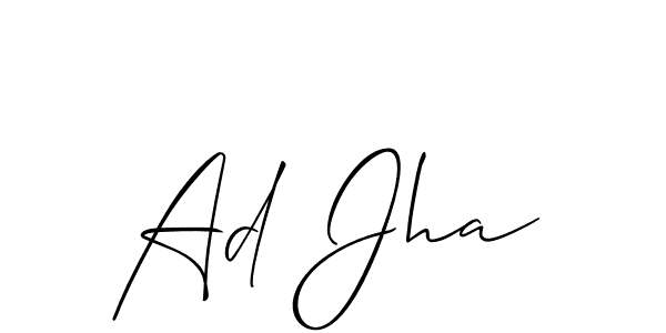 Create a beautiful signature design for name Ad Jha. With this signature (Allison_Script) fonts, you can make a handwritten signature for free. Ad Jha signature style 2 images and pictures png