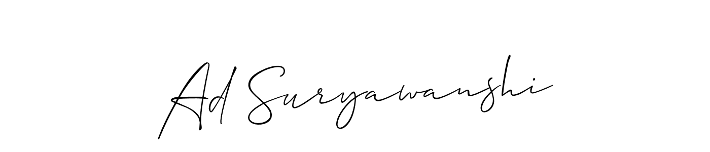 Also we have Ad Suryawanshi name is the best signature style. Create professional handwritten signature collection using Allison_Script autograph style. Ad Suryawanshi signature style 2 images and pictures png