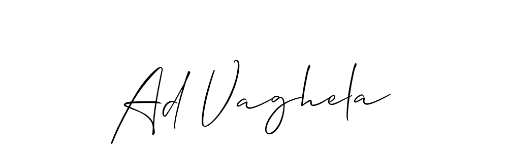 Ad Vaghela stylish signature style. Best Handwritten Sign (Allison_Script) for my name. Handwritten Signature Collection Ideas for my name Ad Vaghela. Ad Vaghela signature style 2 images and pictures png