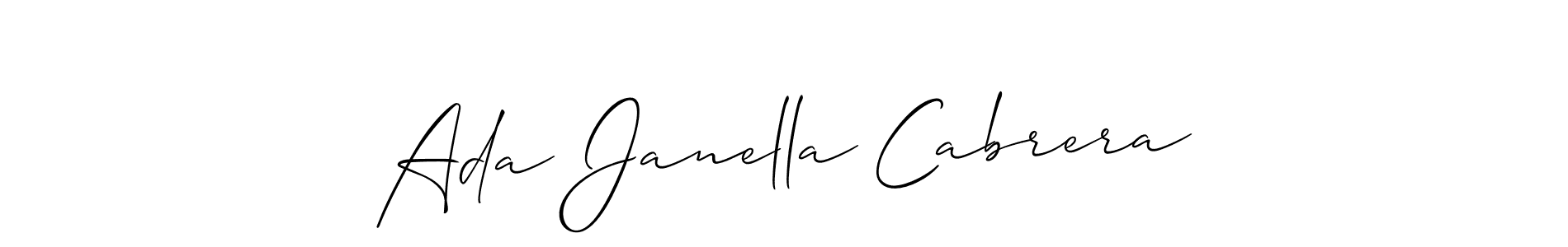 The best way (Allison_Script) to make a short signature is to pick only two or three words in your name. The name Ada Janella Cabrera include a total of six letters. For converting this name. Ada Janella Cabrera signature style 2 images and pictures png