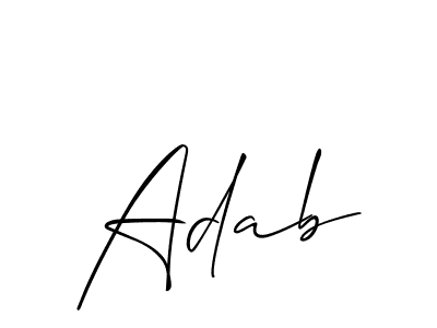 Also You can easily find your signature by using the search form. We will create Adab name handwritten signature images for you free of cost using Allison_Script sign style. Adab signature style 2 images and pictures png