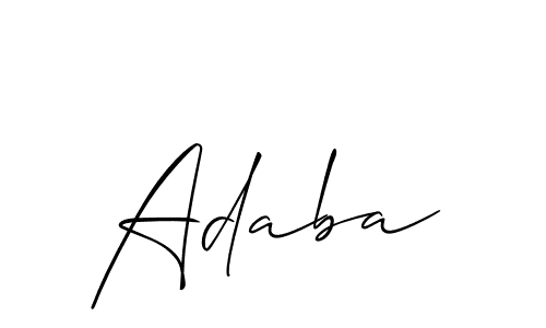Design your own signature with our free online signature maker. With this signature software, you can create a handwritten (Allison_Script) signature for name Adaba. Adaba signature style 2 images and pictures png