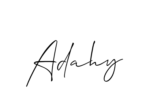 It looks lik you need a new signature style for name Adahy. Design unique handwritten (Allison_Script) signature with our free signature maker in just a few clicks. Adahy signature style 2 images and pictures png