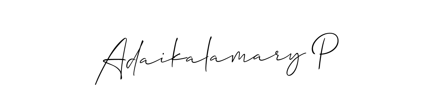 How to make Adaikalamary P signature? Allison_Script is a professional autograph style. Create handwritten signature for Adaikalamary P name. Adaikalamary P signature style 2 images and pictures png