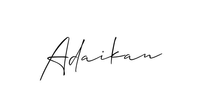 How to make Adaikan signature? Allison_Script is a professional autograph style. Create handwritten signature for Adaikan name. Adaikan signature style 2 images and pictures png