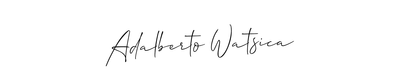 How to make Adalberto Watsica name signature. Use Allison_Script style for creating short signs online. This is the latest handwritten sign. Adalberto Watsica signature style 2 images and pictures png