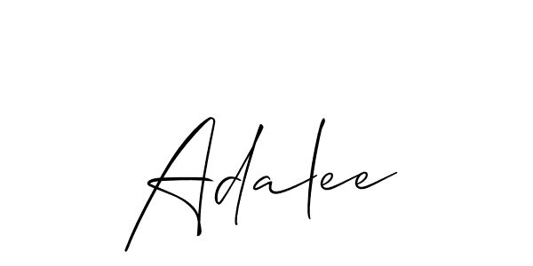 Use a signature maker to create a handwritten signature online. With this signature software, you can design (Allison_Script) your own signature for name Adalee. Adalee signature style 2 images and pictures png