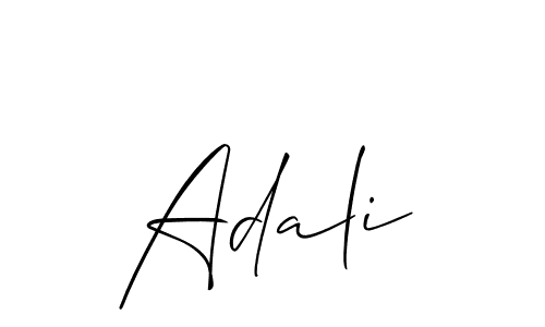 The best way (Allison_Script) to make a short signature is to pick only two or three words in your name. The name Adali include a total of six letters. For converting this name. Adali signature style 2 images and pictures png