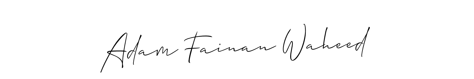 How to Draw Adam Fainan Waheed signature style? Allison_Script is a latest design signature styles for name Adam Fainan Waheed. Adam Fainan Waheed signature style 2 images and pictures png