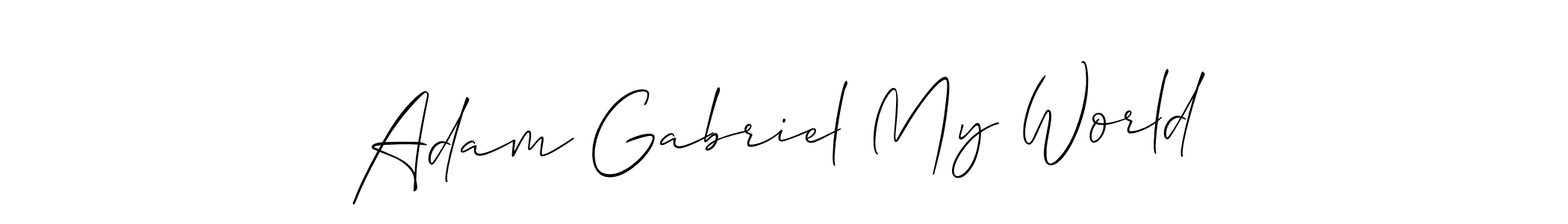 if you are searching for the best signature style for your name Adam Gabriel My World. so please give up your signature search. here we have designed multiple signature styles  using Allison_Script. Adam Gabriel My World signature style 2 images and pictures png