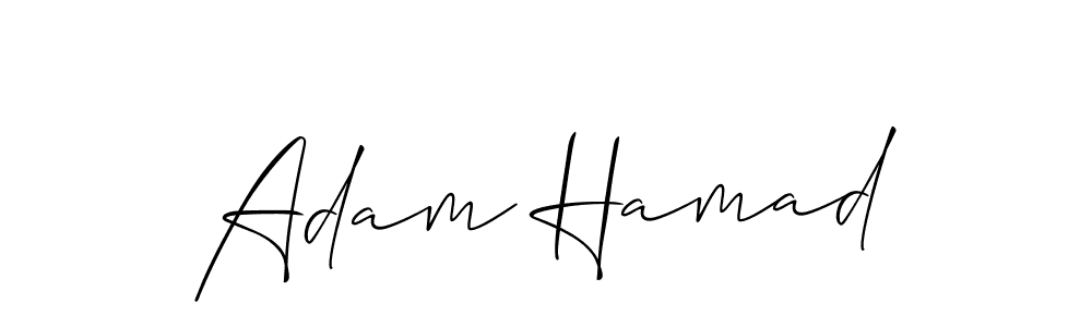 You should practise on your own different ways (Allison_Script) to write your name (Adam Hamad) in signature. don't let someone else do it for you. Adam Hamad signature style 2 images and pictures png