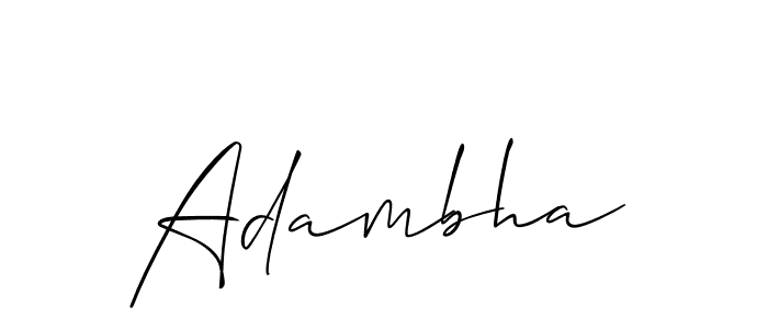 Create a beautiful signature design for name Adambha. With this signature (Allison_Script) fonts, you can make a handwritten signature for free. Adambha signature style 2 images and pictures png