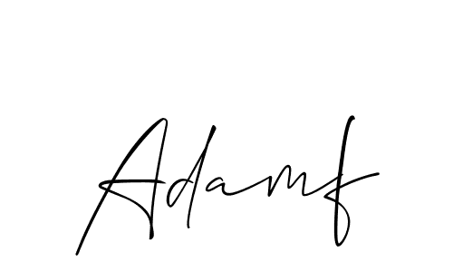 The best way (Allison_Script) to make a short signature is to pick only two or three words in your name. The name Adamf include a total of six letters. For converting this name. Adamf signature style 2 images and pictures png