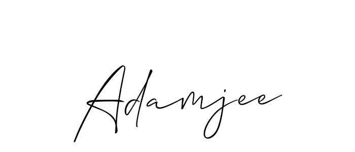 Use a signature maker to create a handwritten signature online. With this signature software, you can design (Allison_Script) your own signature for name Adamjee. Adamjee signature style 2 images and pictures png