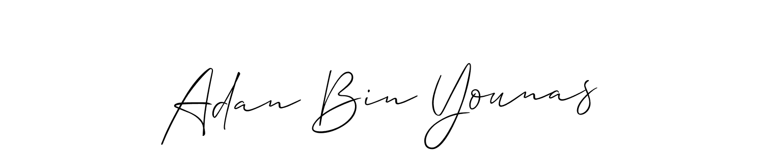 How to make Adan Bin Younas name signature. Use Allison_Script style for creating short signs online. This is the latest handwritten sign. Adan Bin Younas signature style 2 images and pictures png