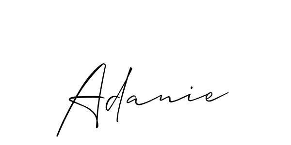 Allison_Script is a professional signature style that is perfect for those who want to add a touch of class to their signature. It is also a great choice for those who want to make their signature more unique. Get Adanie name to fancy signature for free. Adanie signature style 2 images and pictures png