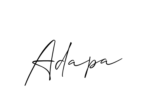 Create a beautiful signature design for name Adapa. With this signature (Allison_Script) fonts, you can make a handwritten signature for free. Adapa signature style 2 images and pictures png