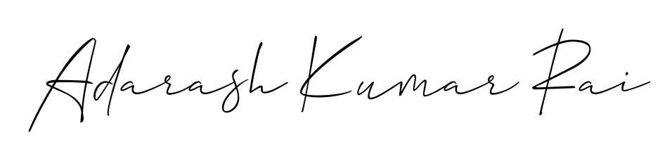 The Allison_Script typeface gives name Adarash Kumar Rai a refined look. Suitable for certificates, diplomas, and official verification. Adarash Kumar Rai signature style 2 images and pictures png