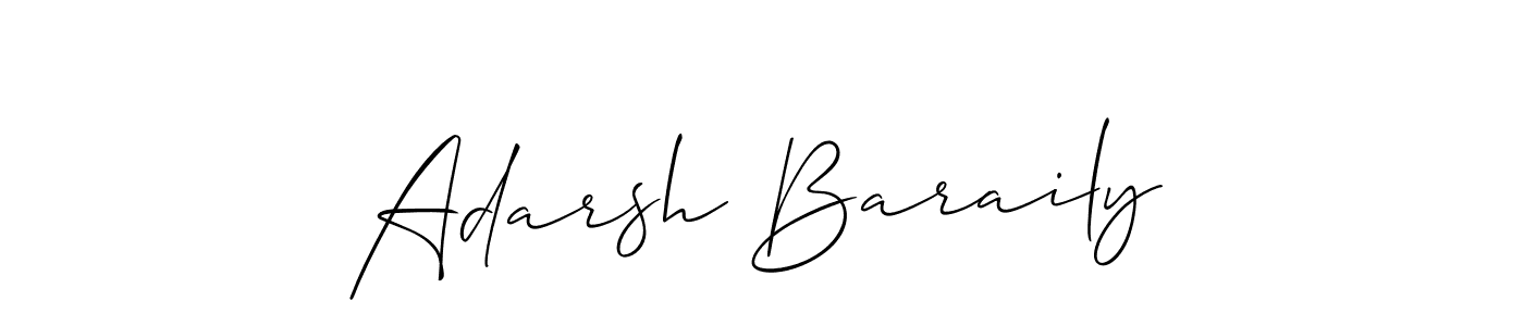 Make a short Adarsh Baraily signature style. Manage your documents anywhere anytime using Allison_Script. Create and add eSignatures, submit forms, share and send files easily. Adarsh Baraily signature style 2 images and pictures png