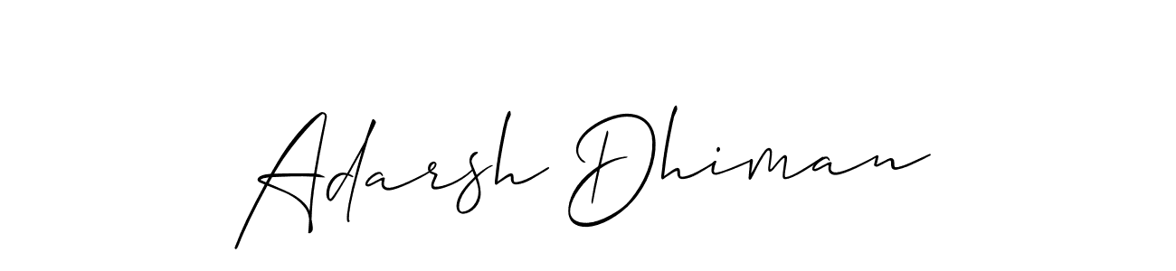 It looks lik you need a new signature style for name Adarsh Dhiman. Design unique handwritten (Allison_Script) signature with our free signature maker in just a few clicks. Adarsh Dhiman signature style 2 images and pictures png