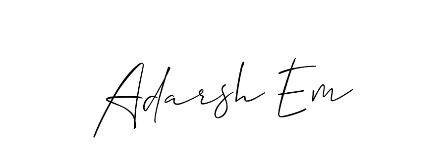 Create a beautiful signature design for name Adarsh Em. With this signature (Allison_Script) fonts, you can make a handwritten signature for free. Adarsh Em signature style 2 images and pictures png
