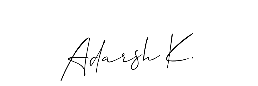 How to Draw Adarsh K. signature style? Allison_Script is a latest design signature styles for name Adarsh K.. Adarsh K. signature style 2 images and pictures png