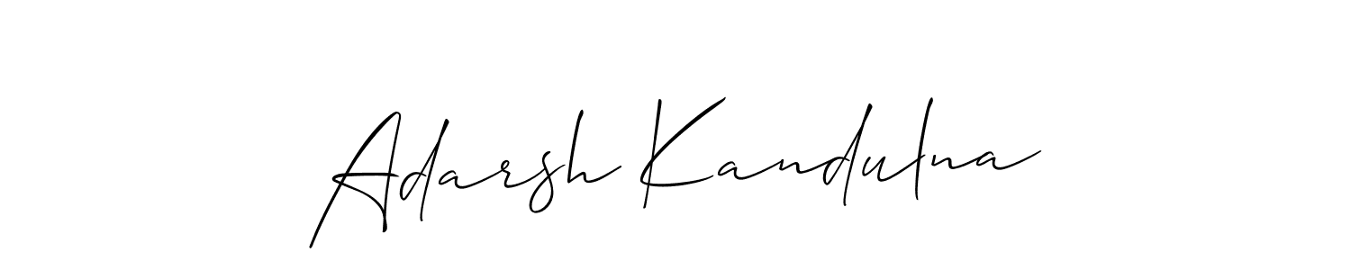 The best way (Allison_Script) to make a short signature is to pick only two or three words in your name. The name Adarsh Kandulna include a total of six letters. For converting this name. Adarsh Kandulna signature style 2 images and pictures png