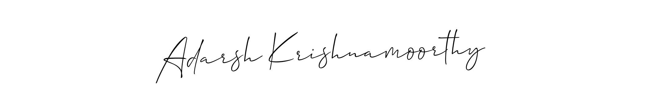 Also we have Adarsh Krishnamoorthy name is the best signature style. Create professional handwritten signature collection using Allison_Script autograph style. Adarsh Krishnamoorthy signature style 2 images and pictures png