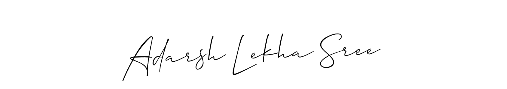 Also You can easily find your signature by using the search form. We will create Adarsh Lekha Sree name handwritten signature images for you free of cost using Allison_Script sign style. Adarsh Lekha Sree signature style 2 images and pictures png