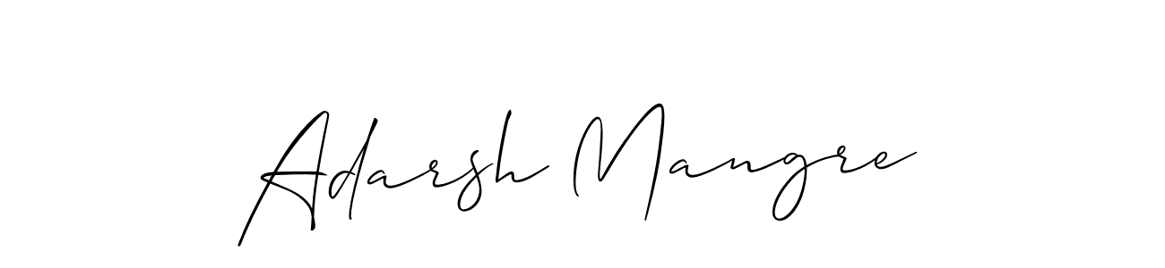 Also You can easily find your signature by using the search form. We will create Adarsh Mangre name handwritten signature images for you free of cost using Allison_Script sign style. Adarsh Mangre signature style 2 images and pictures png