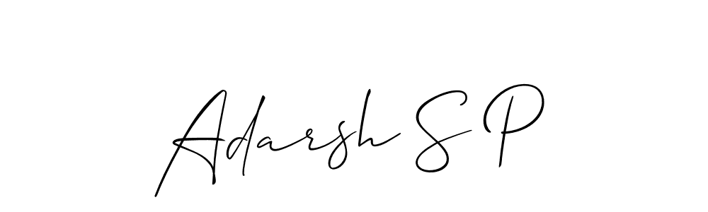Design your own signature with our free online signature maker. With this signature software, you can create a handwritten (Allison_Script) signature for name Adarsh S P. Adarsh S P signature style 2 images and pictures png